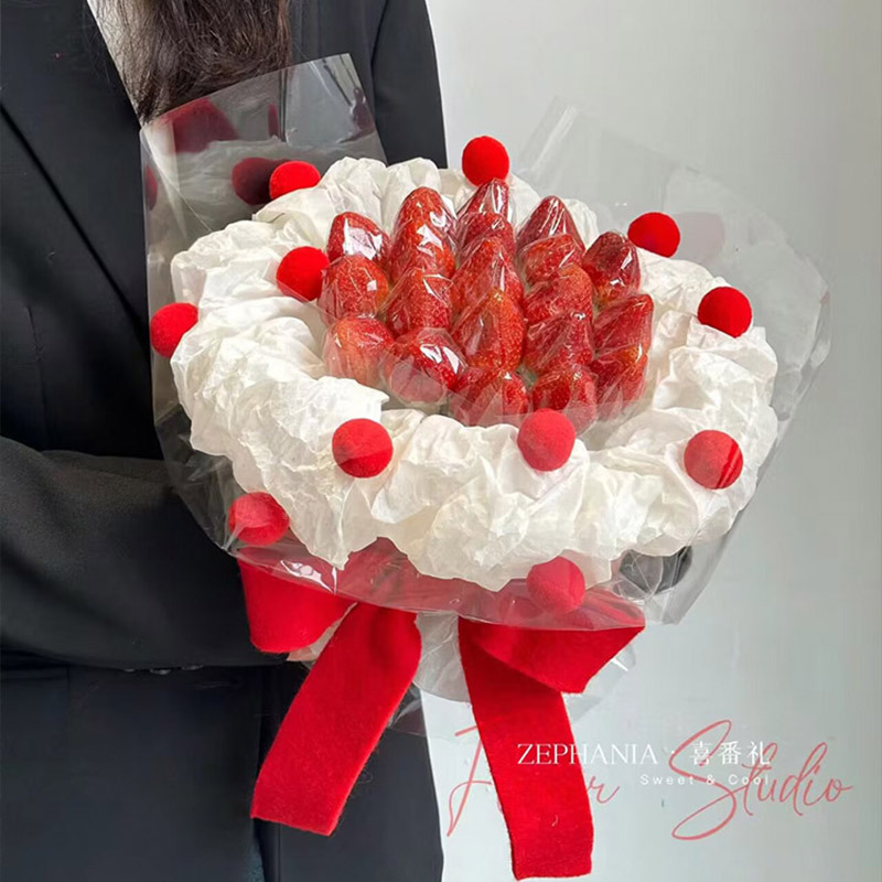 Christmas snowflake cellophane high elastic plush ball Christmas Eve atmosphere arrangement apple bouquet packaging material wholesale