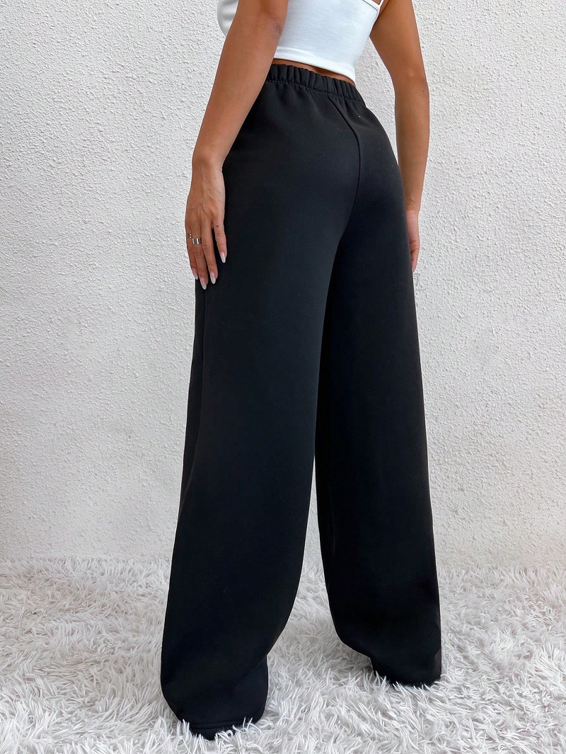 Cross-border European and American Foreign Trade 2024 Autumn and Winter New Amazon wish Independent Station Casual Loose Solid Color Sports Pants