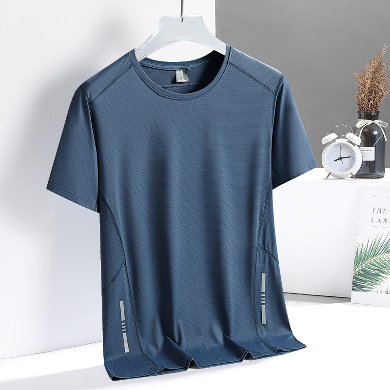 Picture of Short-sleeved Men's New Quick-drying T-shirt Men's Summer New Ice Silk Breathable Top Running Fitness Loose Sports Clothes
