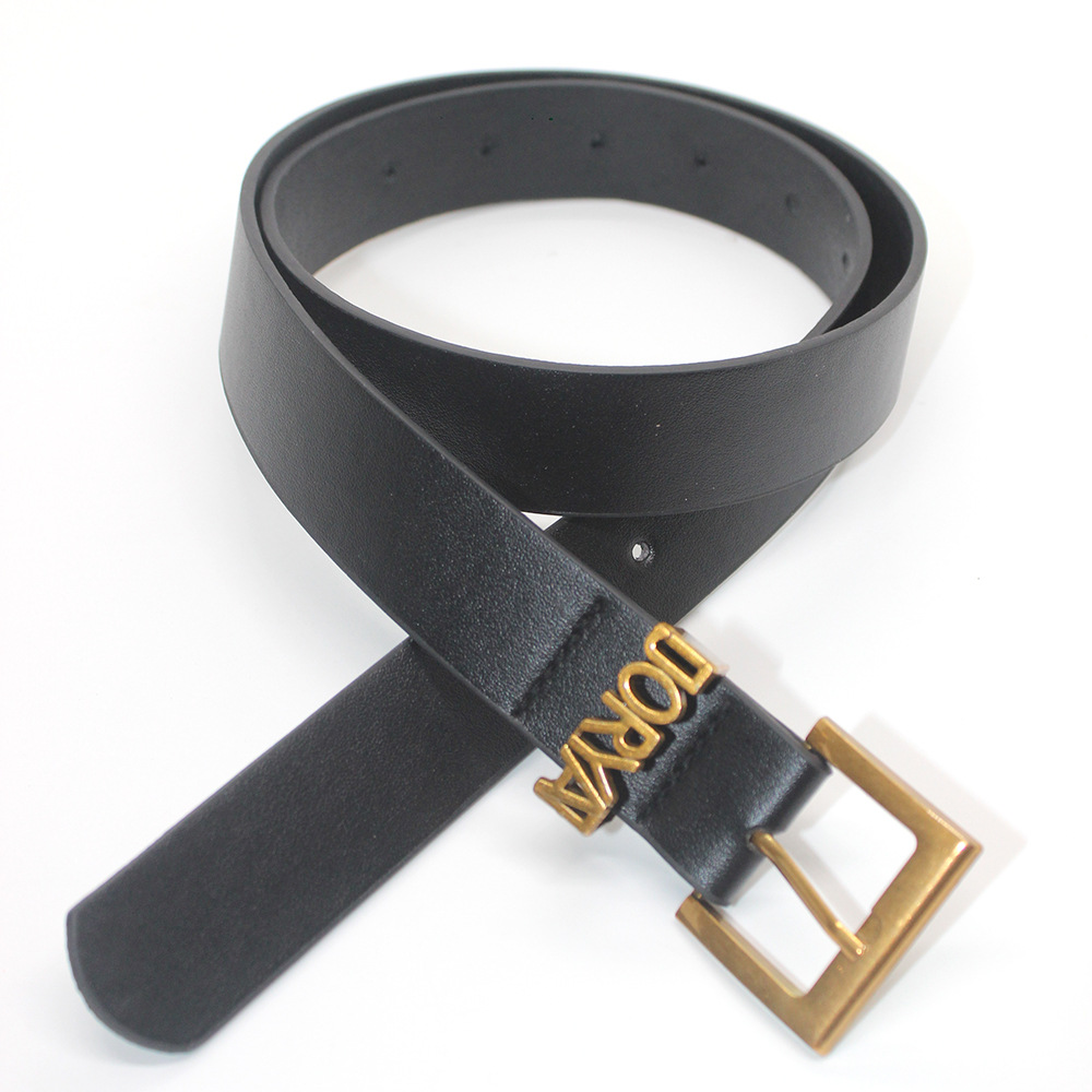 New Internet Celebrity Women's Letter Buckle Belt Fashion Trendy Simple All-match Jeans Belt High-end Sense Pants Belt Waist Cover