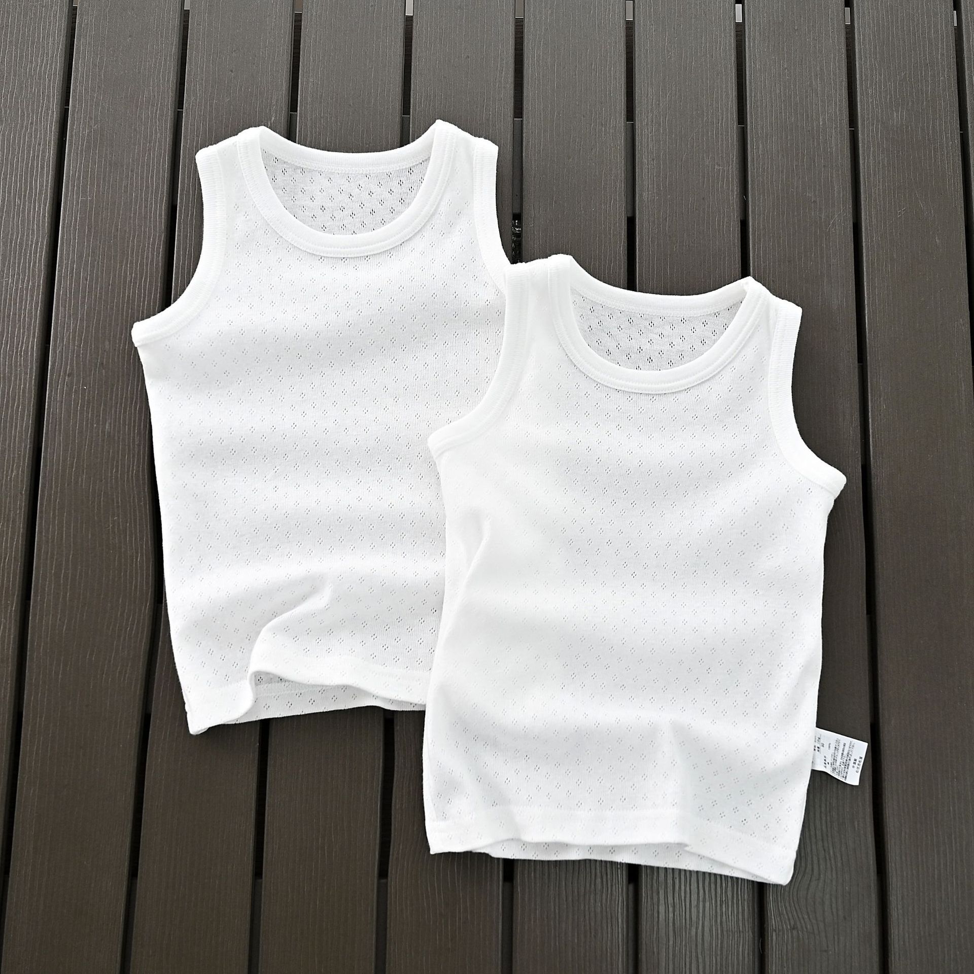 Picture of Export Kidsren's Clothing Source Factory Japanese Style Mesh Cut Out Cotton White Kidsren's Base Vest Sweat-Absorbent Men's