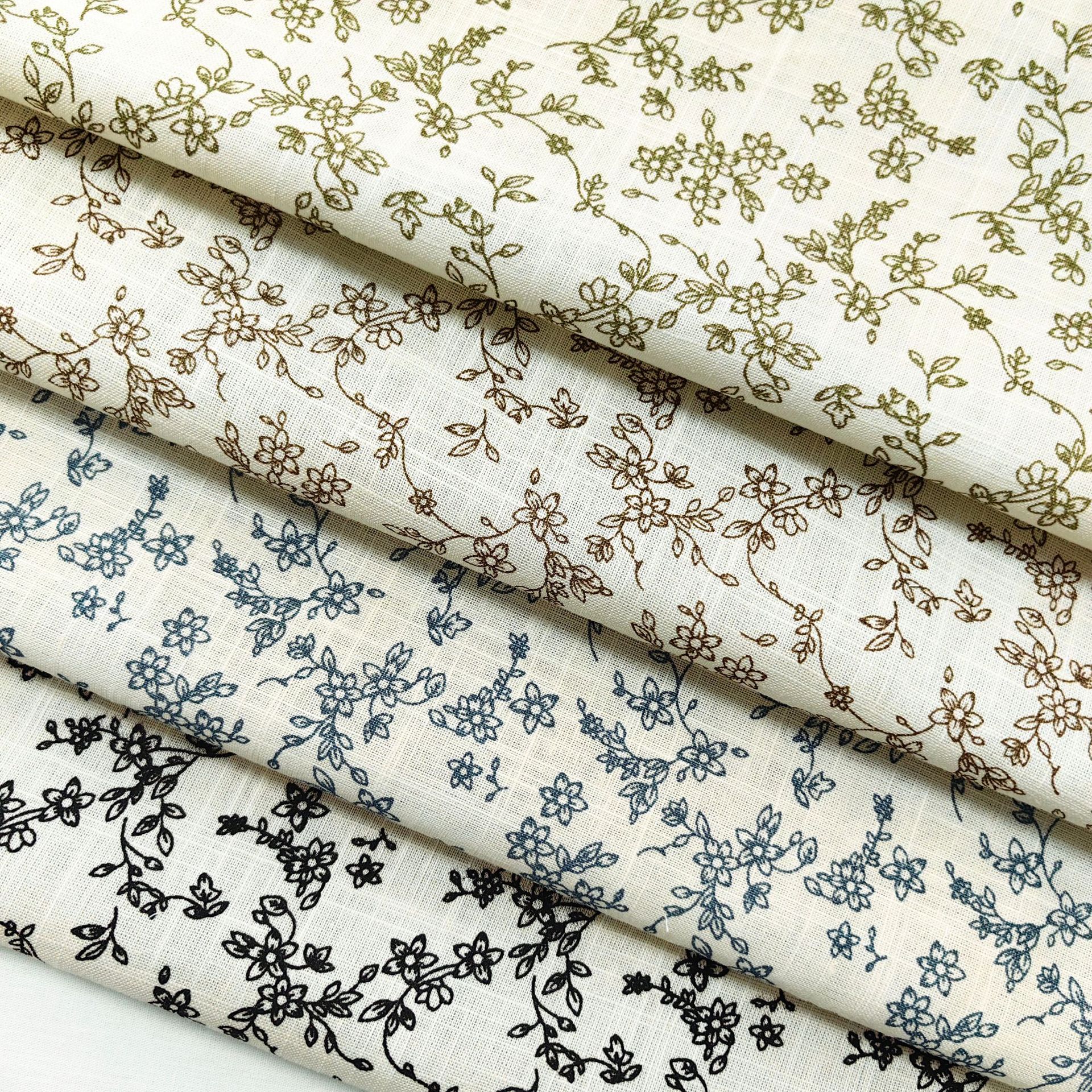 Cotton Bamboo Jacquard Fabric Floret Japanese and Korean Printed dress Children's Wear Table Cloth Fashion Fabric Home Boutique