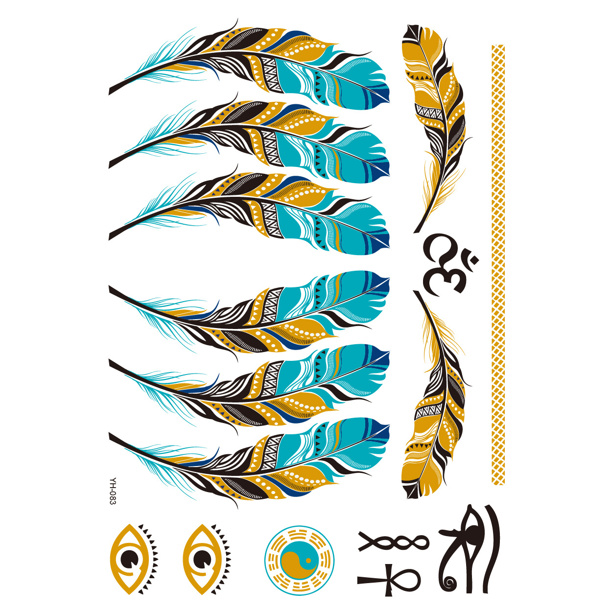 Picture of Bronzing tattoo stickers manufacturers in stock wholesale waterproof tattoo stickers fashion tattoo stickers