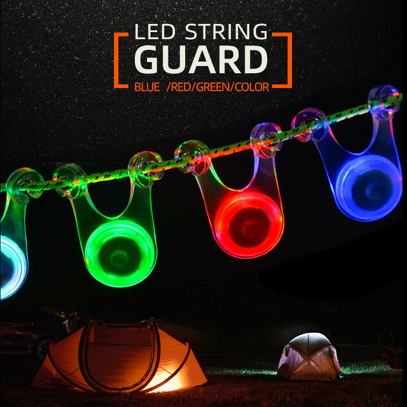 Picture of Outdoor camping equipment LED warning light tent rope light wind rope anti-tripping hanging light frog light safety signal light