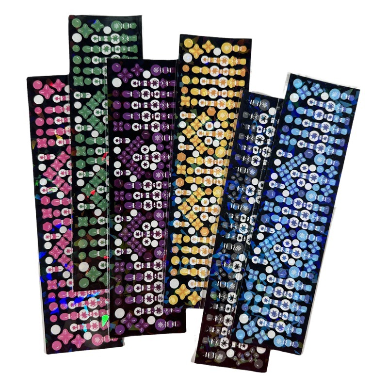 Korean laser chain sticker ins high-value bead chain goo card small card decorative sticker