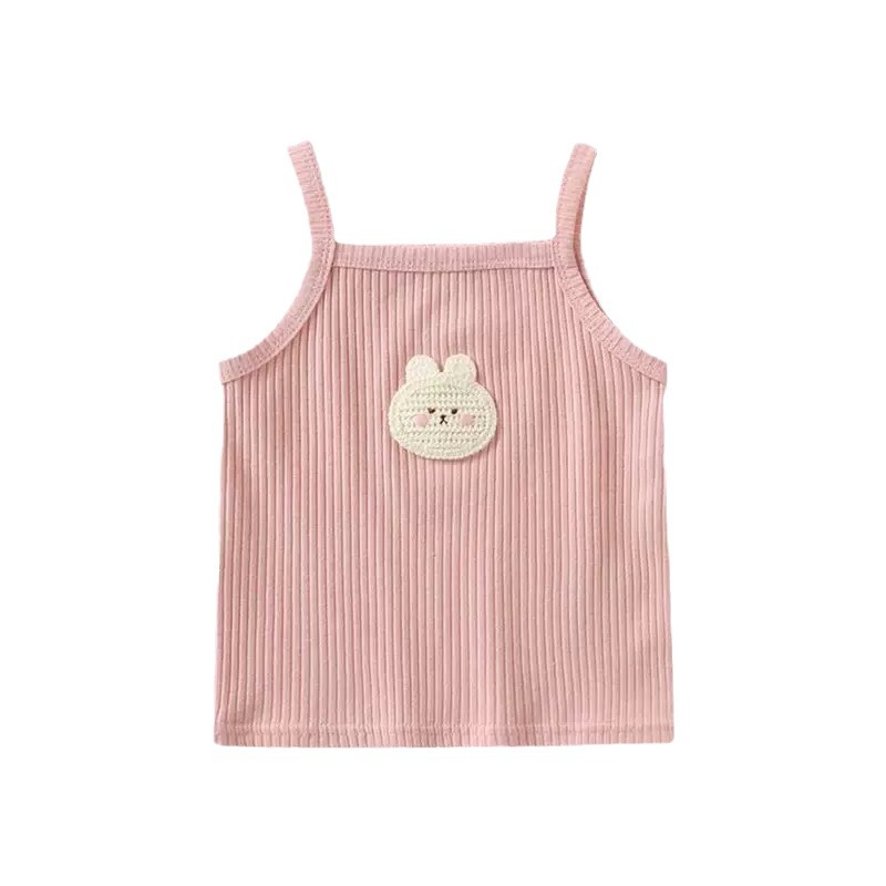 Picture of 2024 Women's Sleeveless Top Cartoon Embroidered Knitted Slim-Fit Stretch Vest Girl's Sling Top Candy Color Summer Dress