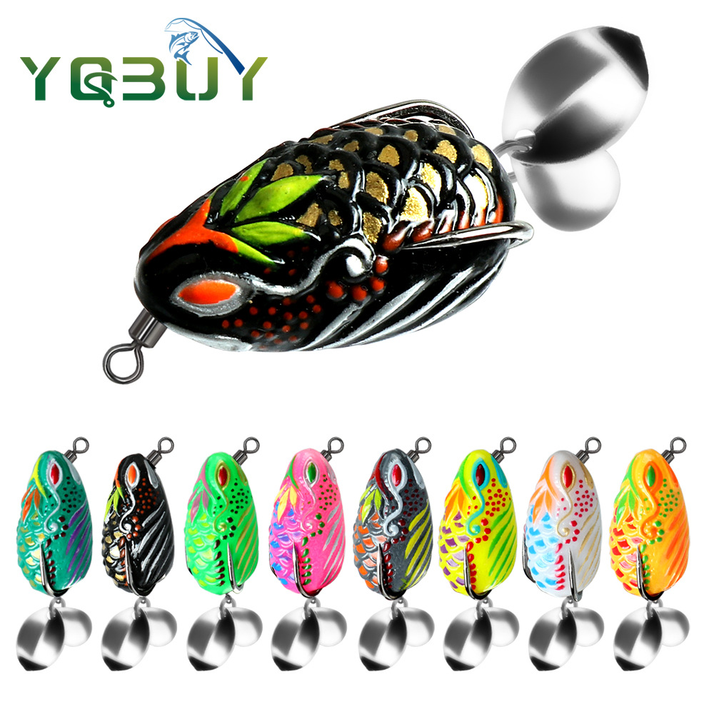 3.5cm/5.7g Double Sequins Colorful Thunder Frog Thai Wind Black Frog Black Yeluya Foreign Trade in stock