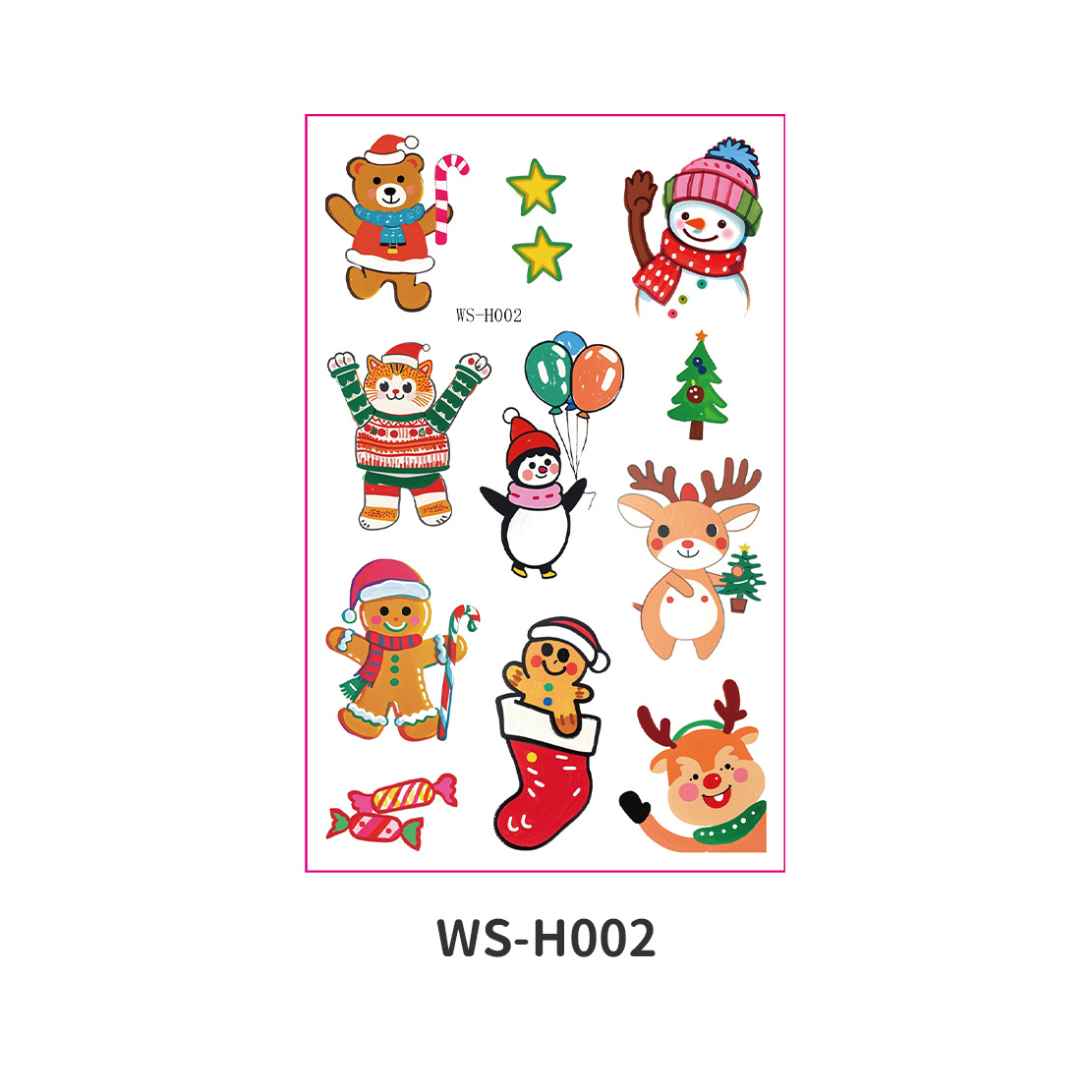 Picture of New Christmas Tattoo Sticker Children Cartoon Holiday Party Atmosphere Eco-friendly Waterproof Face Sticker Elk Tattoo Sticker