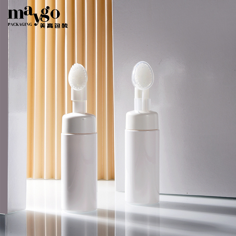 In-Stock 150ml Silicone Foam Bottle Foaming Bottle Amino Acid Facial Cleanser Mousse Dispensing Bottle Mousse Bottle