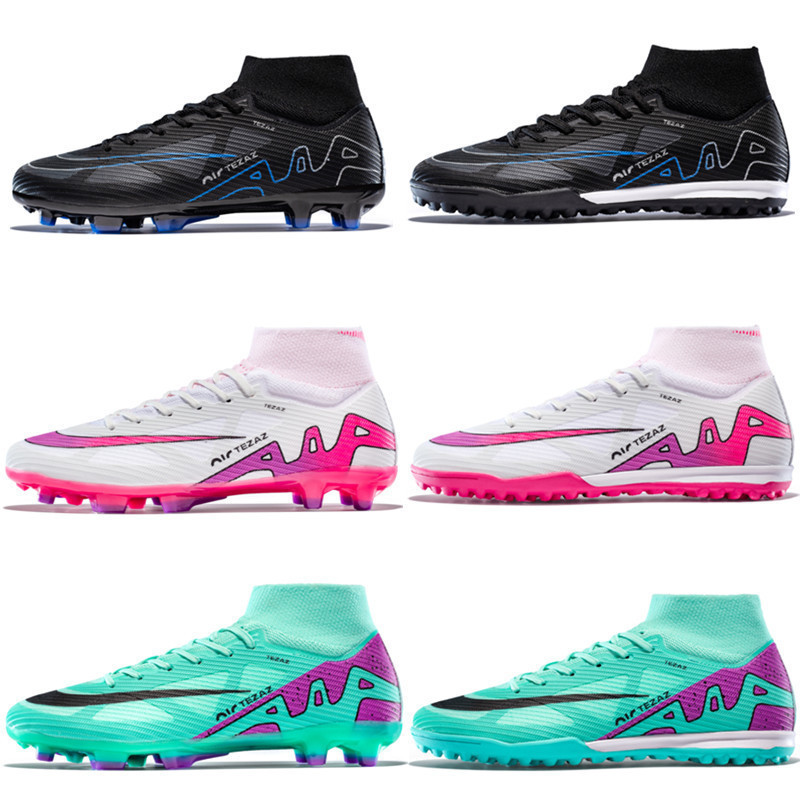 Cross-border high-top football shoes for boys and girls broken nails tf leather feet artificial turf AG nail youth student training shoes