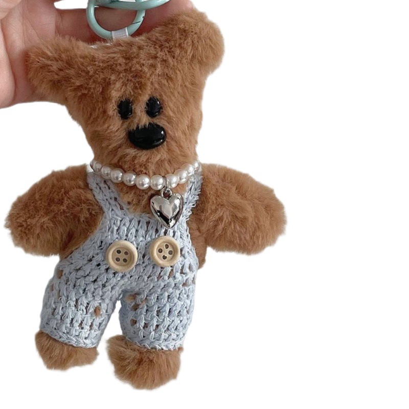 Maillard style bean bear backpack pendant Keychain Car keychain bear anti-drop chain anti-lost rope