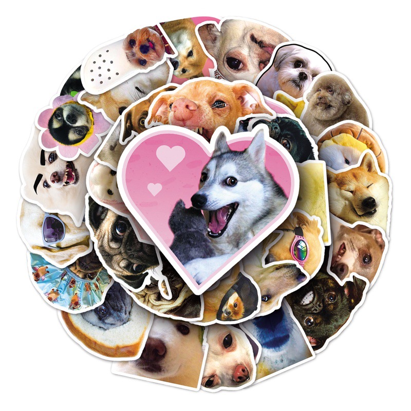 50 net red dog expression bag graffiti stickers cute goo card hand account stickers DIY cup luggage stickers