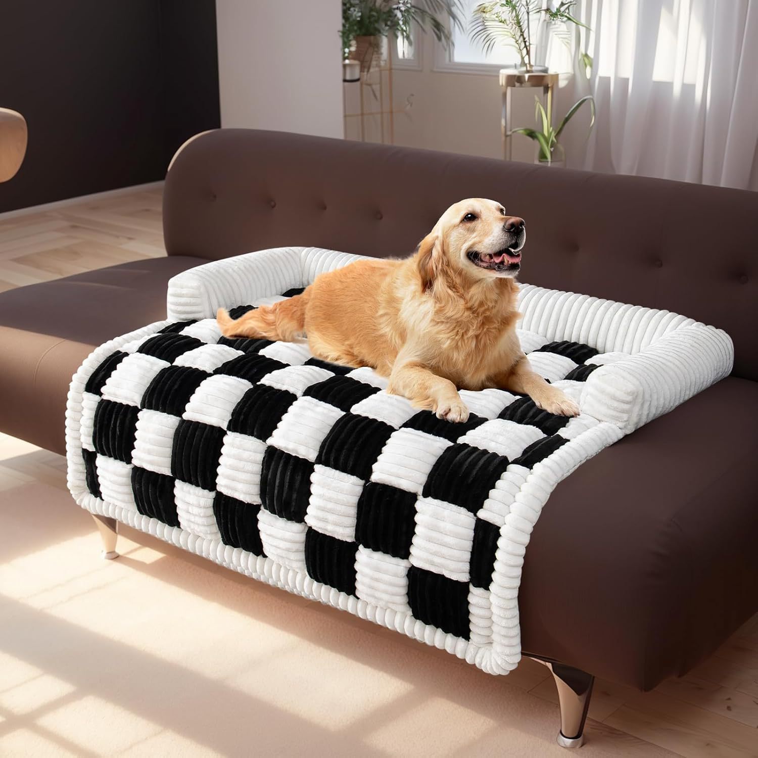 Amazon Explosions Checkerboard Dog Cushion Pet Cushion Sleeping Mat Plush Thickened Dog Cushion Pet Cushion for Foreign Trade
