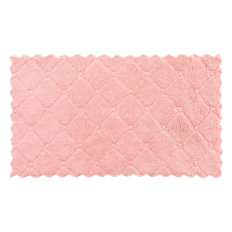 Thickened kitchen household coral fleece dish cloth lint-free oil-free decontamination absorbent two-color cleaning cloth 10 pack