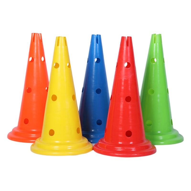 52cm Football Training Logo Bucket Multifunctional Round Bottom with Hole Thickened Track Logo Bucket Ice Cream Bucket Obstacle Cone