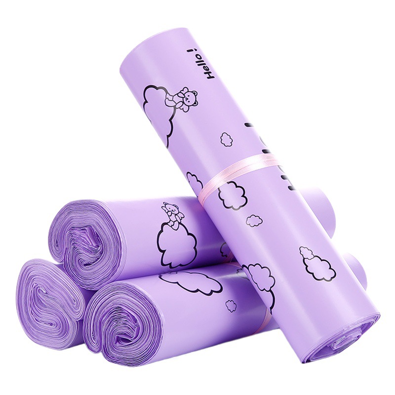 Purple express bag thickened waterproof packaging bag e-commerce logistics bag portable express packaging bag wholesale in large quantities