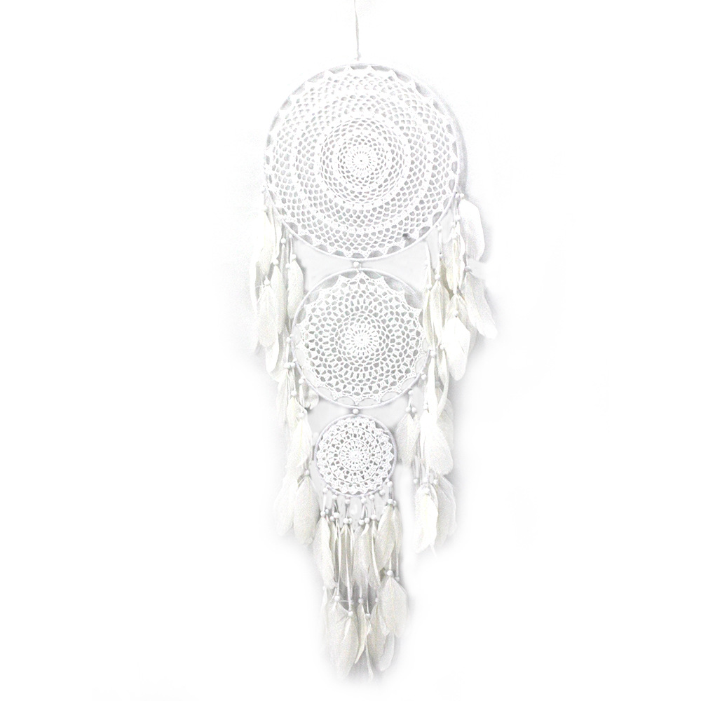 Picture of Ins New Three-Ring Concentric Round Crochet Flower Dream Catcher Large Wedding Scene Decoration Dream Catcher Decorative Hanging