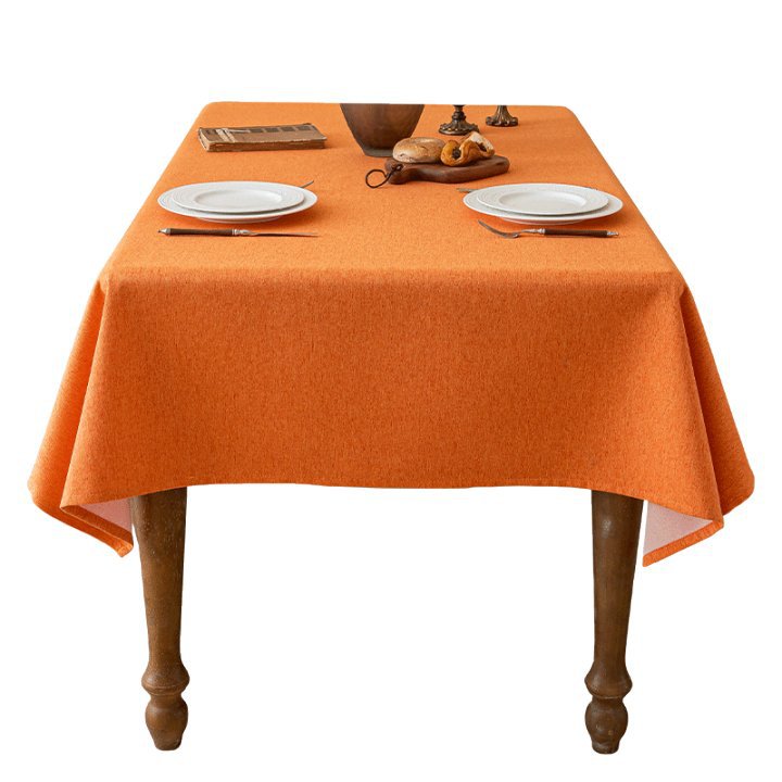 Picture of Imitation Cotton and Linen Fabric Tablecloth Waterproof Wash-Free Light Luxury High-Level Rectangular Coffee Table Cloth Non-Slip Desk Tablecloth Dustproof