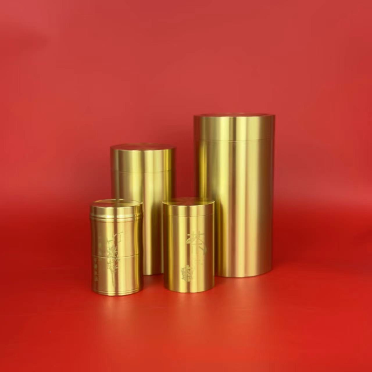 Senshe Brass Metal Crafts Ornaments Household Bamboo Toothpick Tube Sealed Tea Cans Pure Copper Yiwu Commodities