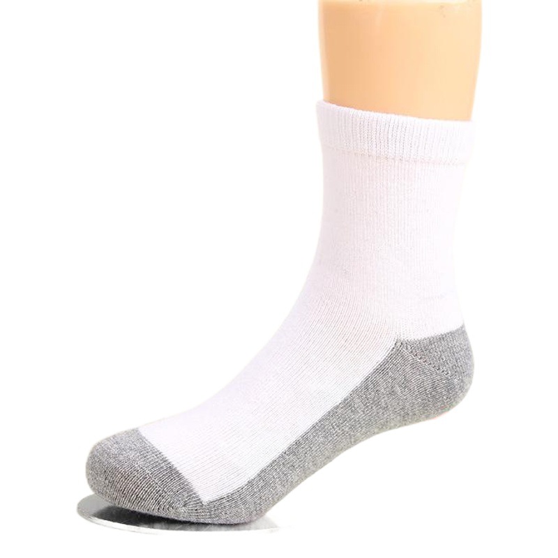 DKN Brand Combed Cotton Boys and Girls Students Pure White Boneless Stitching Color Matching Flat All-Match Short Socks