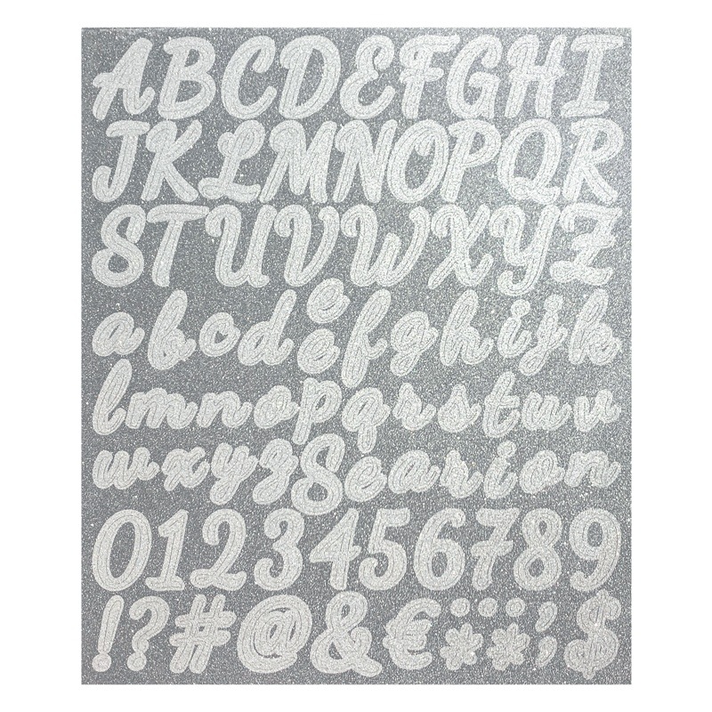 Cross-border Glitter Letter Sticker Golden Silver Digital Creative DIY Decorative Water Cup Mailbox English Letter Sticker