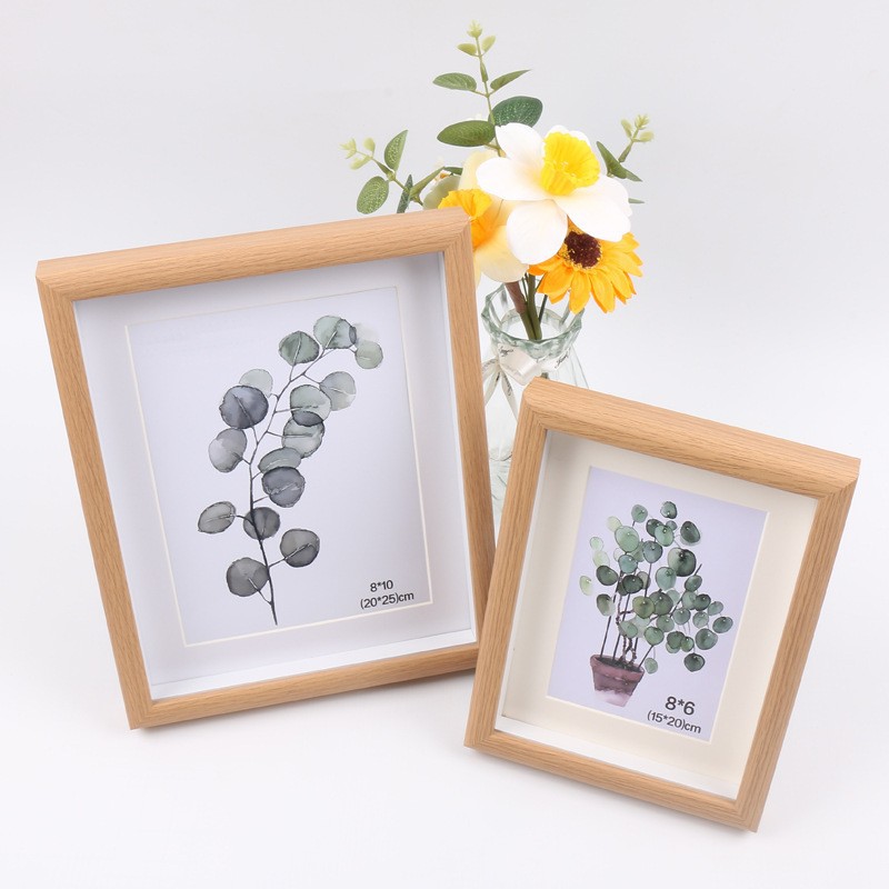 Picture of Creative wooden three-dimensional hollow photo frame set table plant specimen mounted picture frame children's oil painting wall frame wholesale