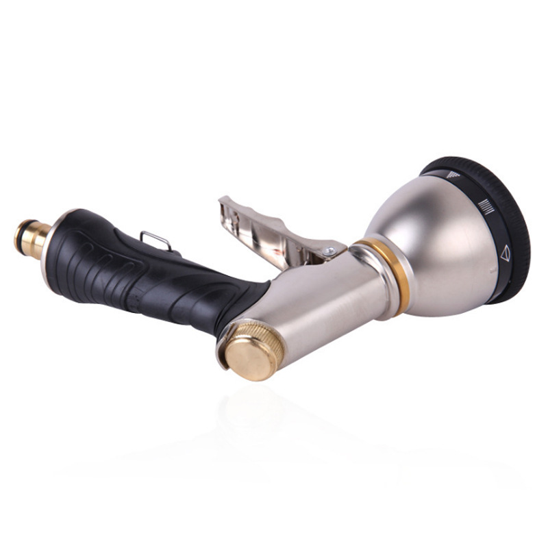 Picture of Household electroplating zinc alloy water gun multifunctional car wash water gun garden spray 9 function water gun metal water gun