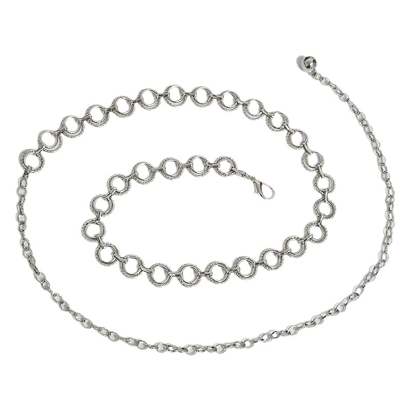 New ladies skirt double round ring metal waist chain decorative dress thin belt chain accessories spot wholesale