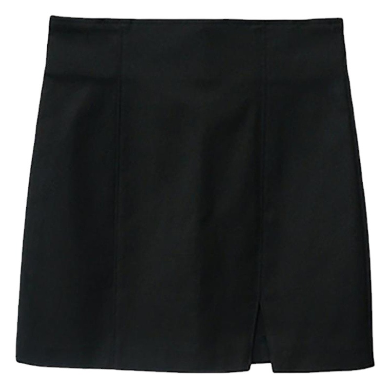 Summer 2023 black skirt women's New irregular split hip skirt short high waist slimming short skirt