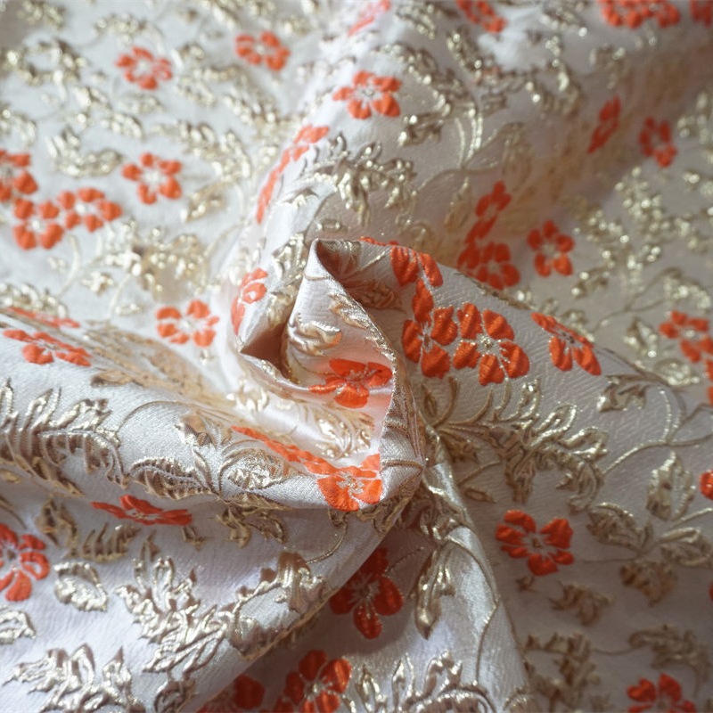 New Style Yarn-Dyed Gypsophila Embossed Small Flower Jacquard Fabric Lolita Women's Dress Dress Bag Clothing