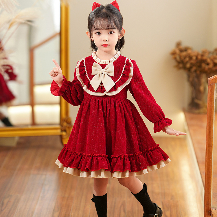 Picture of Korean Autumn and Winter Long Sleeve Girl Princess Dress One-year-old Girl Baby Dress Girl Stylish Autumn Dress dress