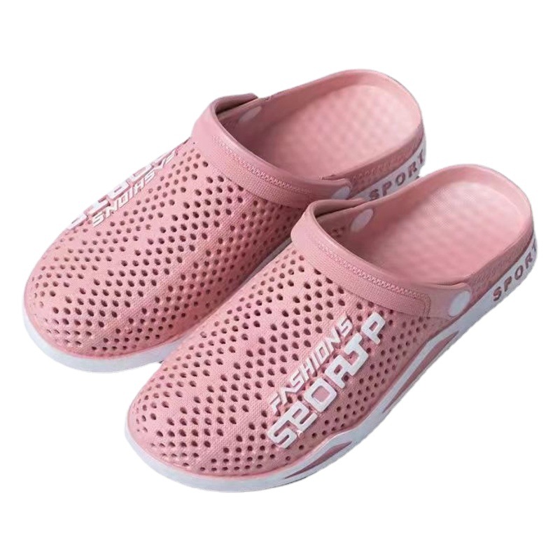 New Material Baotou Beach Shoes for Men Wholesale Summer Couple Half Slippers for Women Soft Sole Non-Slip Outer Sandals One Shoe Two Wear