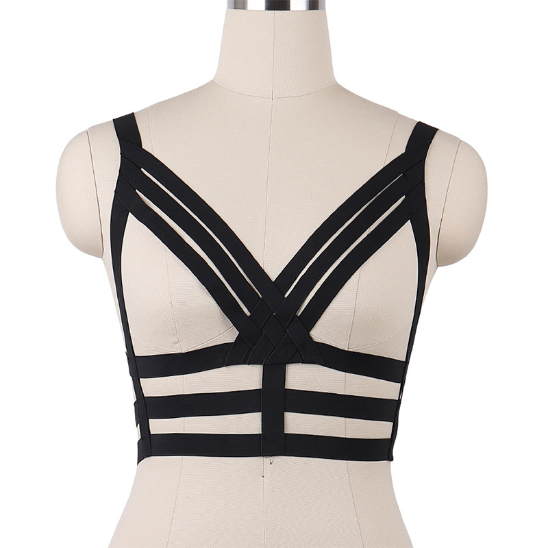 Foreign trade supply Europe and the United States popular sexy lingerie black temptation fashion elastic strap bra women's restraint belt