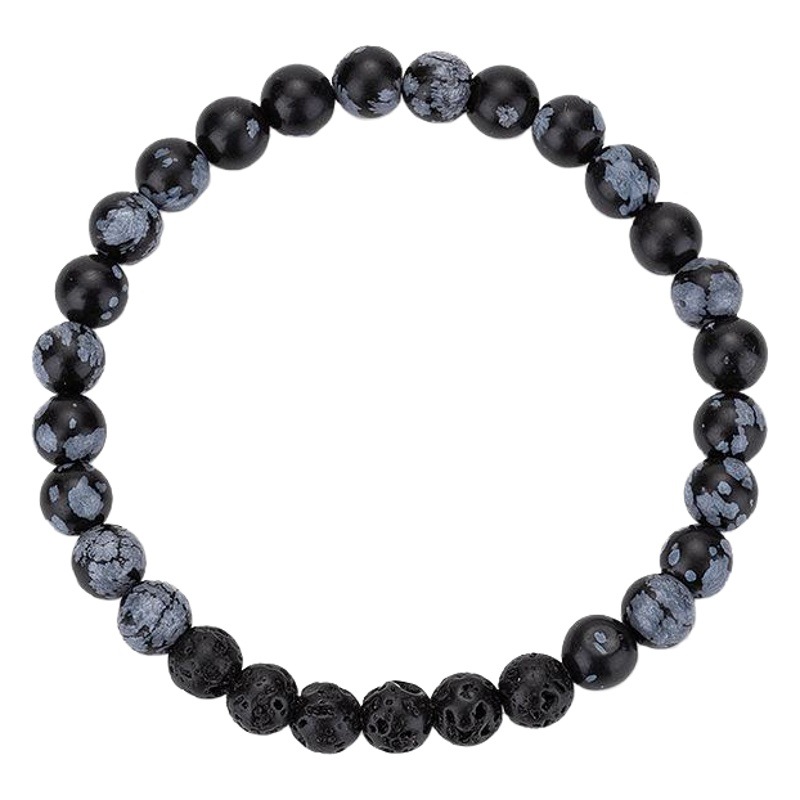 European and American hot energy snowflake stone bracelet volcanic stone bracelet bracelet factory wholesale jewelry