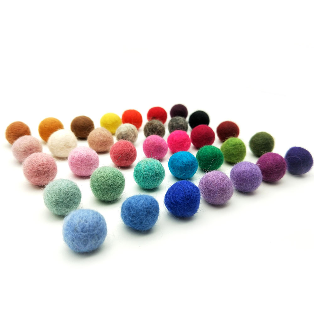 Picture of Wool Ball DIY Jewelry 2.0cm Felt Ball Mixed Colorful Wool Felt Ball Hair Accessories Christmas Poke Poke Fun