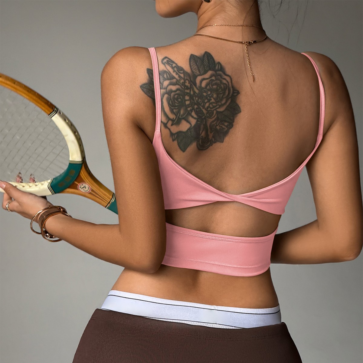 One-piece Cup Sports Underwear Fitness Yoga Clothing Top Vest Running Training Pilates Beauty Back Bra Sling Summer