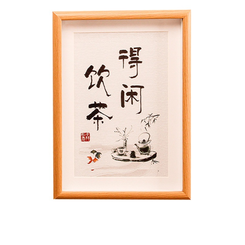 Tea room creative simple table photo frame hollow wooden rectangular photo frame office desktop decorative text photo frame