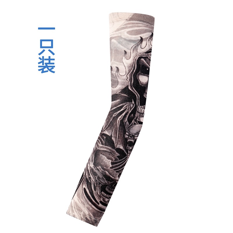 Picture of Flower Arm Tattoo Sleeve Seamless Outdoor Riding Tattoo Sunscreen Sleeve Riding Tattoo Sleeve Optional Color Cross Border