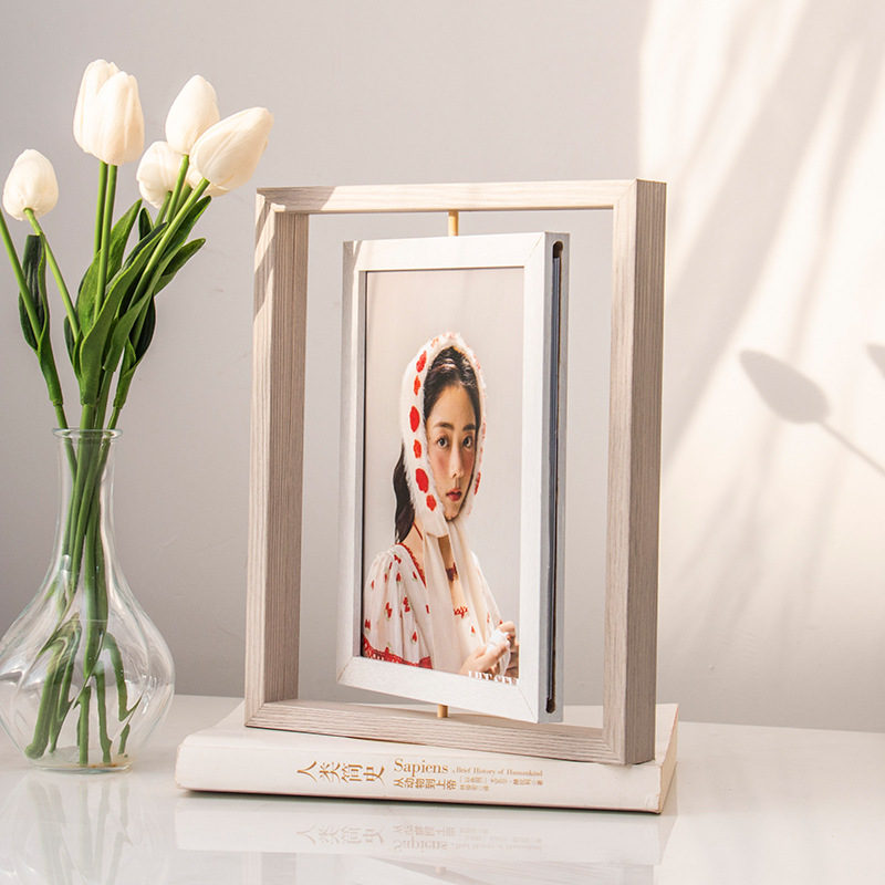 Picture of Photo development to make photo frame logo, 6 inch 8 inch a4 decorative photo album Frame photo frame rotating photo frame table