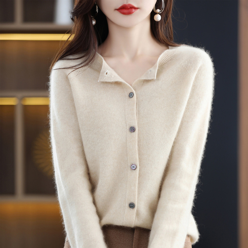 Picture of Wool Cardigan Women's Autumn and Winter New Loose Knitted Sweater First-Line Garment Solid Color Sweater High-end Atmospheric Coat Top