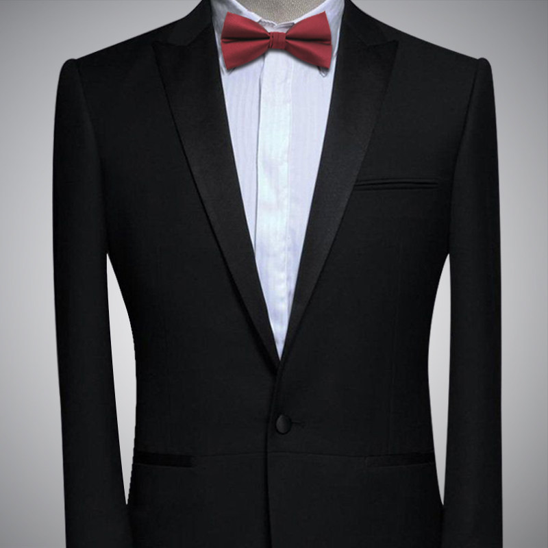Picture of Bow tie men's wedding wedding groom best man Korean suit wine red red men's bow tie fashion