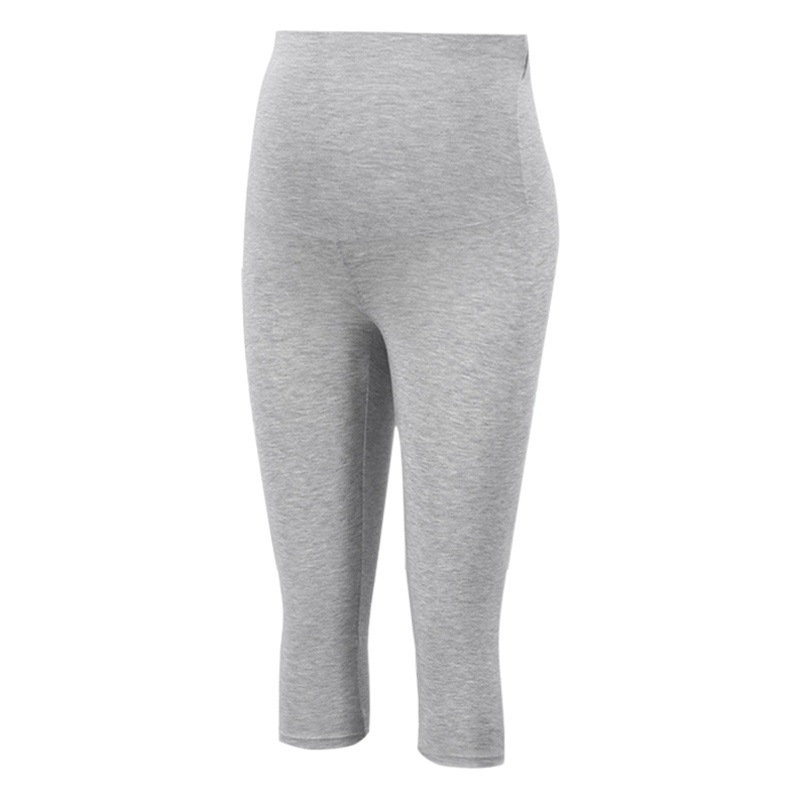 Pregnant Women's Belly Trousers Spring and Autumn Thin Kitten Figure High Waist Stretch Cropped Leggings Summer Solid Color Leggings