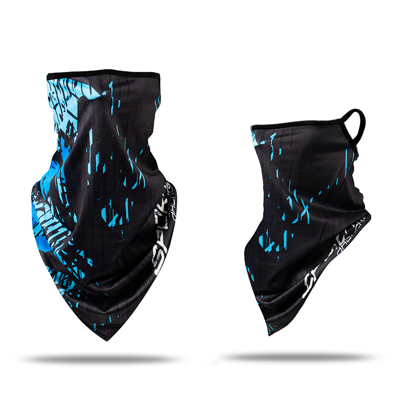 Picture of Ice Silk Ear Hanging Mask Triangle Towel Neck Set Mesh Sunscreen Outdoor Riding Fishing Windproof Scarf Men's and Women's Face Towel Summer