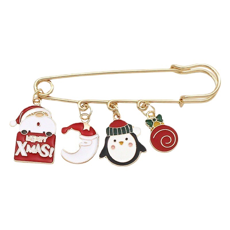 Picture of European and American Christmas Series Metal Brooch Cartoon Santa Claus Badge Clothing Accessories Christmas Gift Badge
