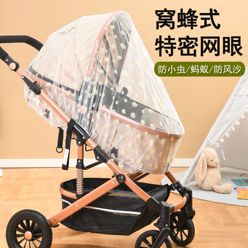 Picture of Baby carriage mosquito net full cover printed stroller mosquito net increased encryption baby umbrella anti-mosquito net mosquito net cover universal
