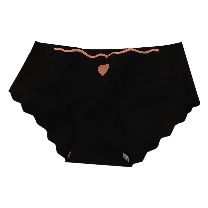 Summer New Ice Silk seamless girl underwear peach heart briefs waist high color value sexy cute large size wholesale