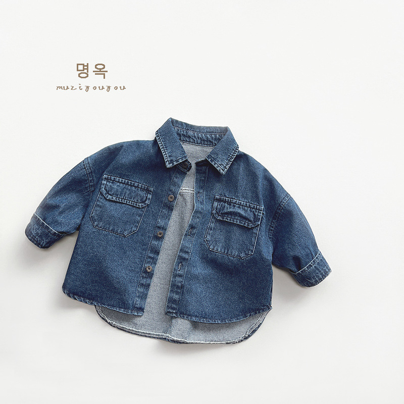 Spring Wear ~ Boys' Denim Shirt 2025 New Women's Children's Casual Top Children's Fashionable Coat