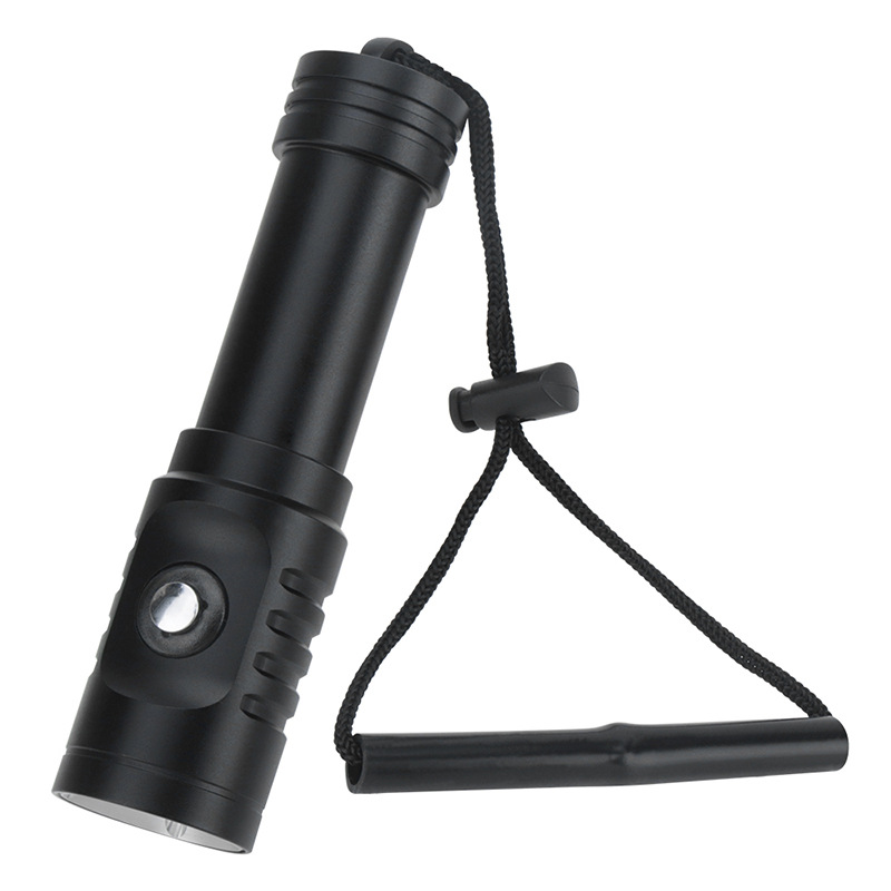 Cross-border new mini diving flashlight outdoor LED flashlight 80 meters diving aluminum alloy flashlight