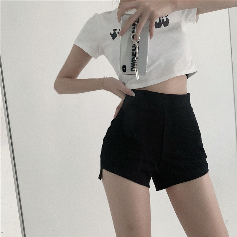 Internet Celebrous Same-style Spice Girls Bottoming Shorts High Waist Dancing Tight Black Jazz Dancing Steel Pipe Dancing Pants