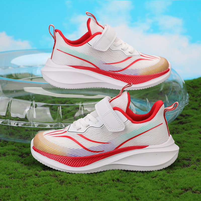 Feidian 3 Children's Running Shoes Boys' Professional Ultra Light Shock Absorbing Running Shoes Teenage Students sneaker Red Rabbit 6 Spring and Autumn